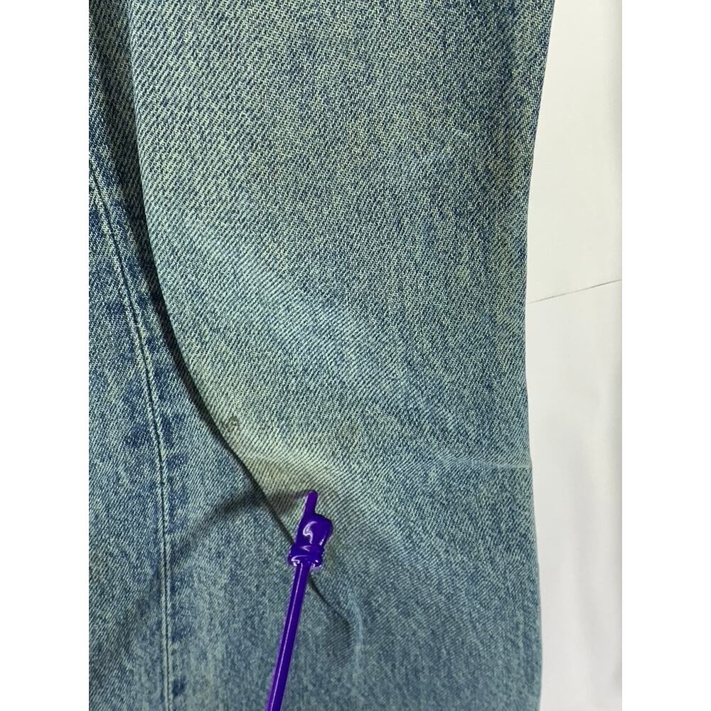 REFORMATION Women's Baltic Blue Mid-Rise Crop Flare Petite Frayed Jean SZ 25 - Picture 6 of 13